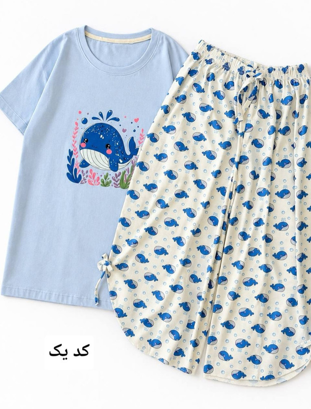 ست تیشرت و شلوار برمودا هلالی